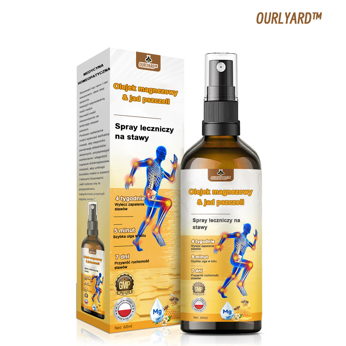✅Oficjalny sklep: Ourlyard™ Olej magnezowy i miód w sprayu do naprawy stawów👨⚕️Zatwierdzony przez Polską Agencję Leków, Wyrobów Medycznych i Produktów Biologicznych (URPL)🔥