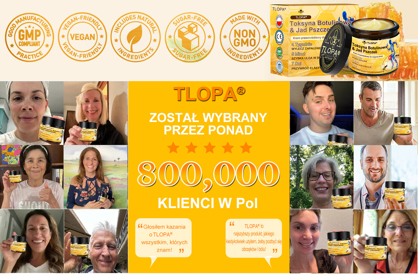 ✅ TLOPA® Przeciwbólowy krem wspierający regenerację kości z toksyną botulinową i jadem pszczelim 🐝🐝