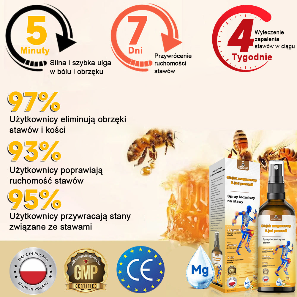 ✅Oficjalny sklep: Ourlyard™ Olej magnezowy i miód w sprayu do naprawy stawów👨⚕️Zatwierdzony przez Polską Agencję Leków, Wyrobów Medycznych i Produktów Biologicznych (URPL)🔥