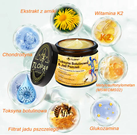✅ TLOPA® Przeciwbólowy krem wspierający regenerację kości z toksyną botulinową i jadem pszczelim 🐝🐝