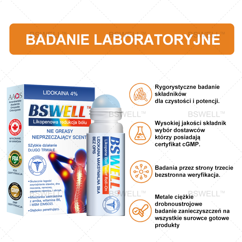Lidokainowy Łagodzący Ból w Rolce Żel –(Zmniejsza obrzęk stawów, ból, sztywność, zaczerwienienie, ciepło, ból i zmęczenie stawów), Zawiera 4% Lidokainy, Glukozaminę, MSM, Arnikę, Chondroitynę, Witaminę K2.