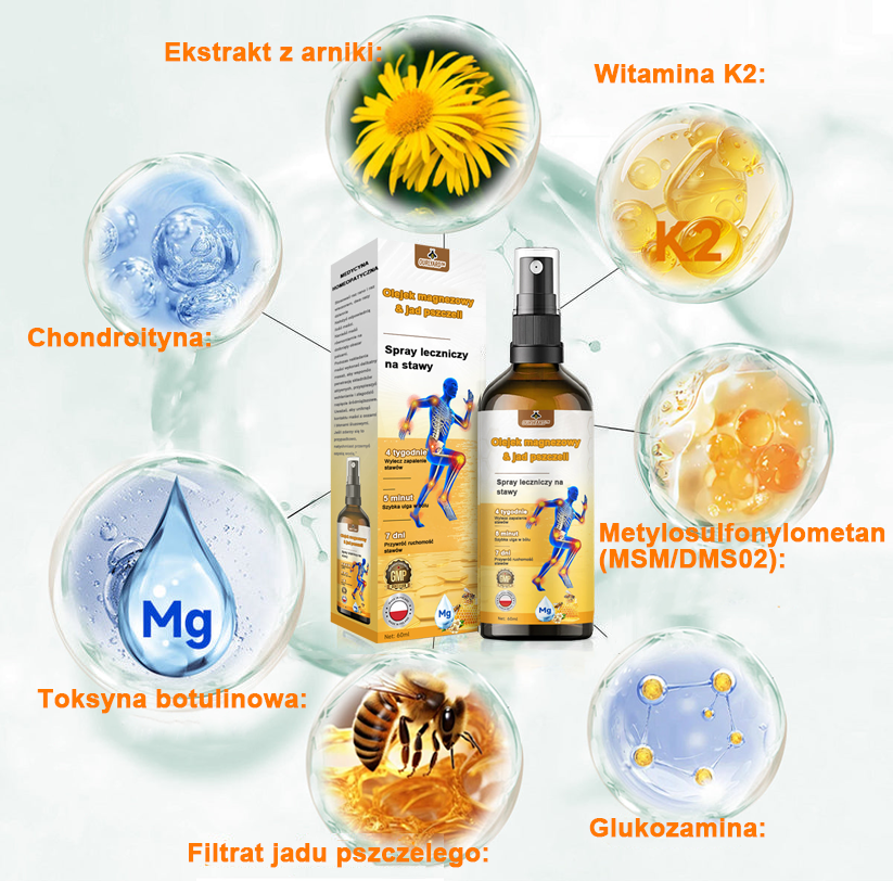 ✅Oficjalny sklep: Ourlyard™ Olej magnezowy i miód w sprayu do naprawy stawów👨⚕️Zatwierdzony przez Polską Agencję Leków, Wyrobów Medycznych i Produktów Biologicznych (URPL)🔥